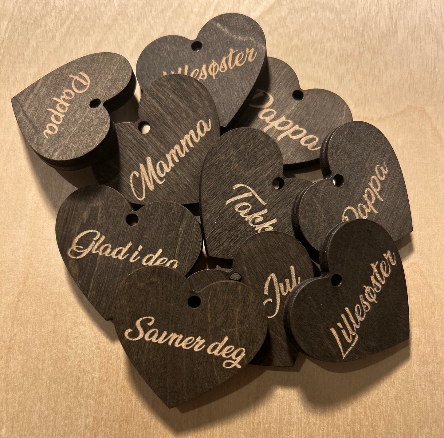 Gavehjerter pakke 10stk med egen tekst