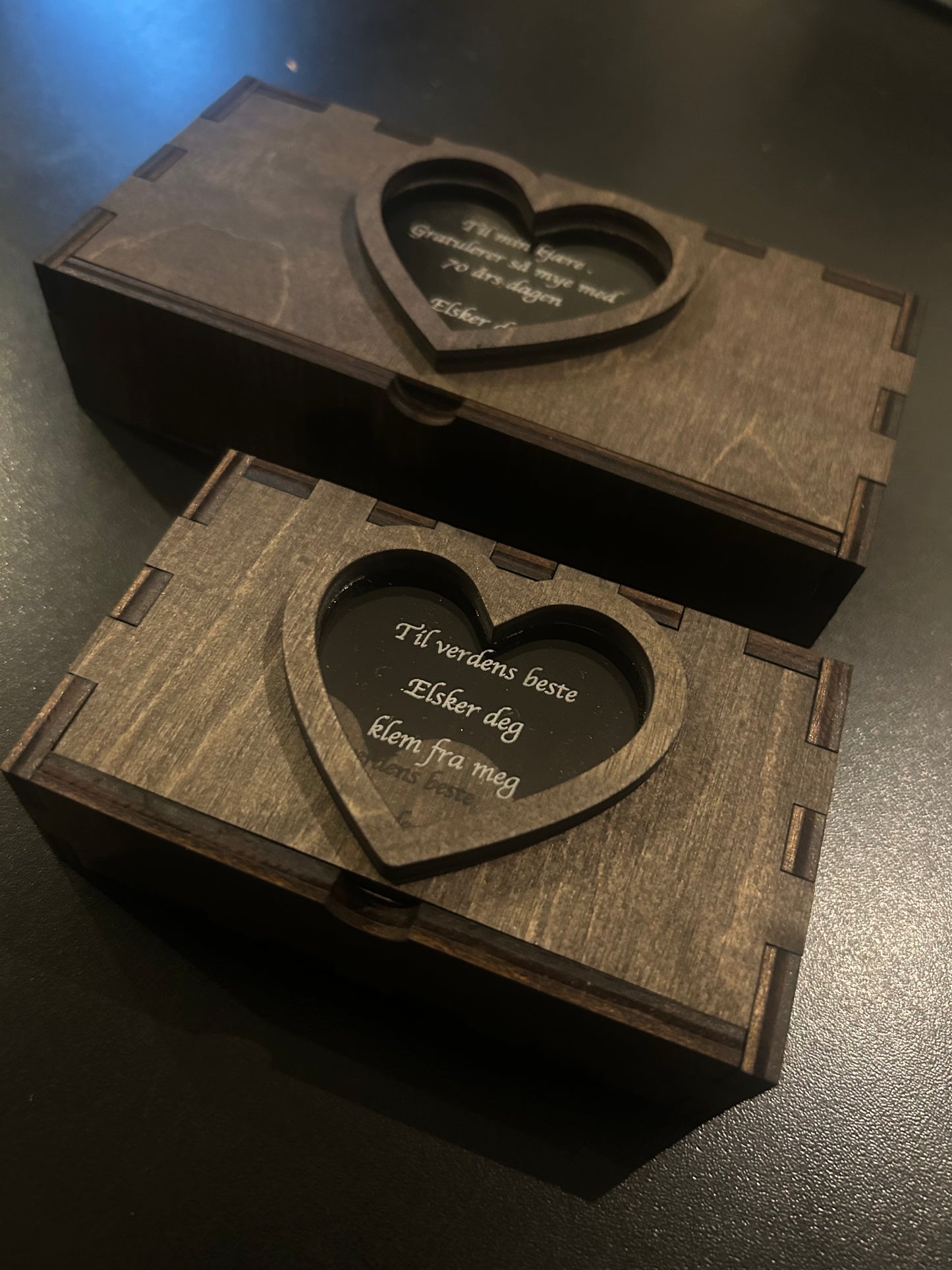 Gaveboks med egen gravert tekst