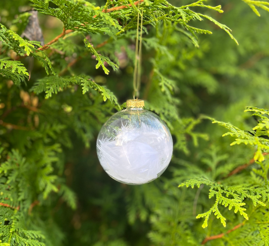 Julekule i glass med personlig navn